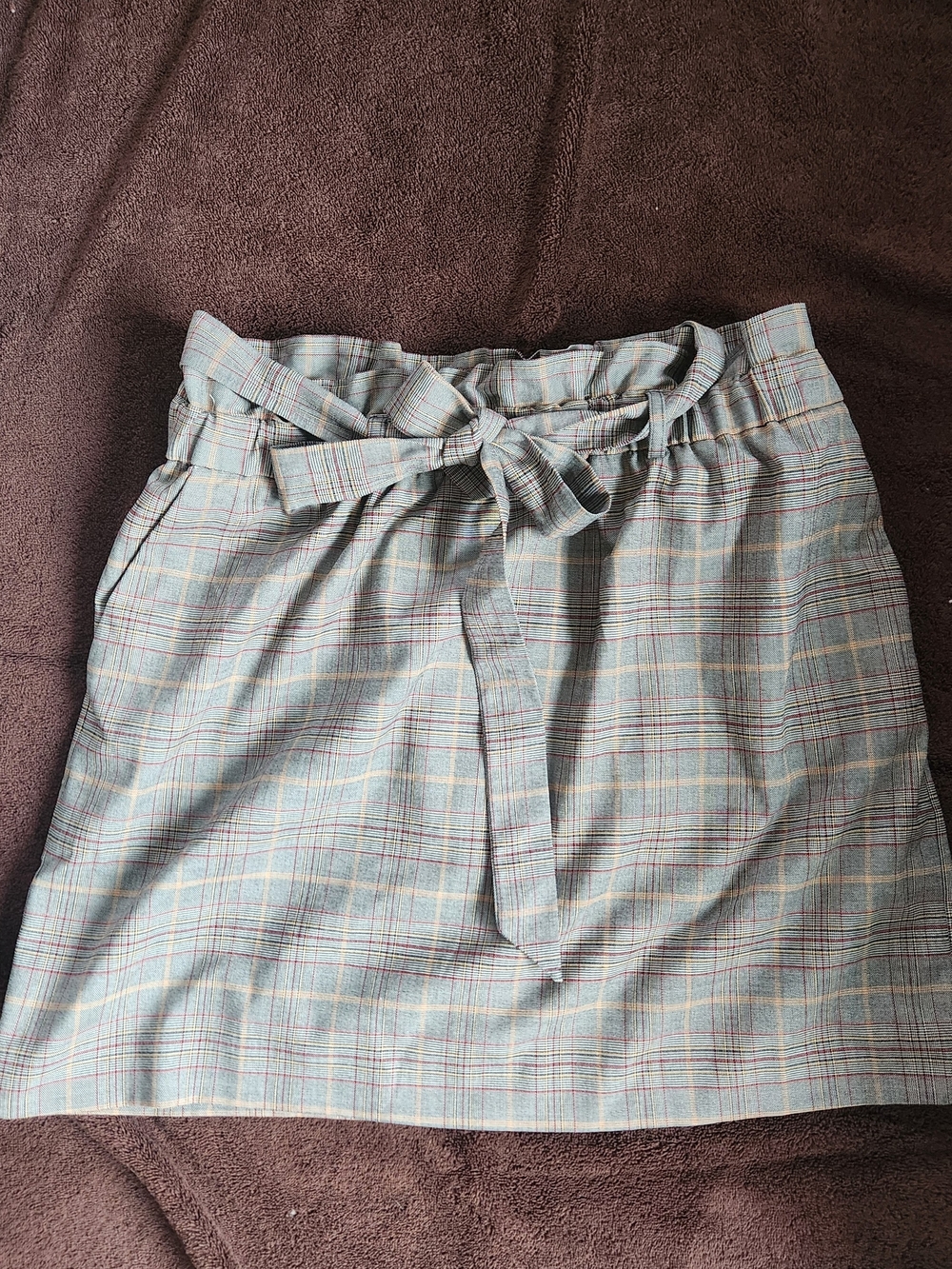 Classic Tie-Waist Plaid Skirt